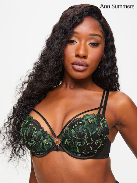 Ann Summers Extravagant Floral Embroidered Padded Plunge Bra (AY9607) | 150 LEI