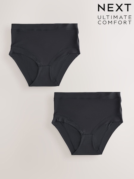 Black High Waist Ultimate Comfort Knickers 2 Pack (AY9619) | €16