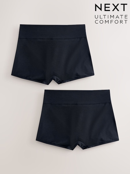 Black Short Ultimate Comfort Knickers 2 Pack (AY9620) | €18