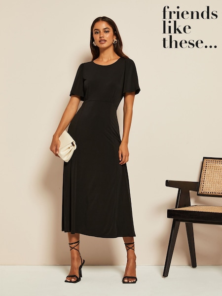 Friends Like These ITY Flutter Short Sleeve Midi Dress (AY9672) | €26