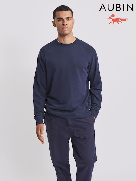 Aubin Blue Navy Ash Crew Neck 100% Cotton Sweat Top (AY9705) | 4 746 грн