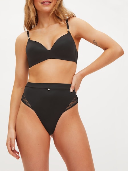 KBX Black Charlotte Brushed High Waisted Thong (AY9790) | €21