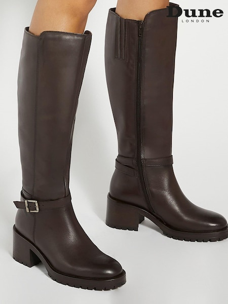 Dune London Black Tassie Knee High Boots (AY9868) | €159