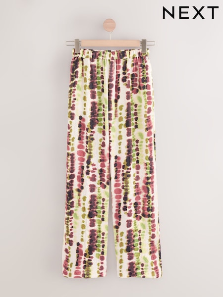 Tie Dye Crinkle Satin Wide Leg Trousers (AY9884) | €38