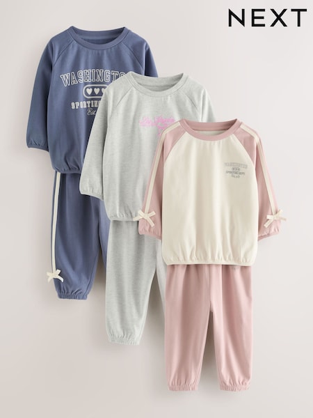 Pink/Navy Washington Print - Joggers Pyjamas 3 Pack (9mths-8yrs) (AY9887) | 36 € - 44 €