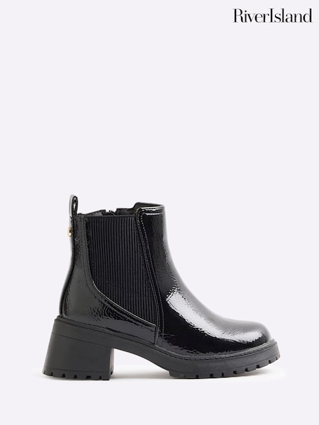 River Island Girls Patent Heeled Chelsea Boots (B00223) | ‏11 ر.ع.‏