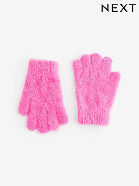 Felroze - Pluizige handschoenen (3-16jaar) (B00411) | € 6 - € 11