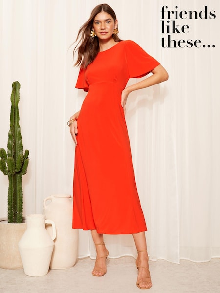 Friends Like These ITY Flutter Short Sleeve Midi Dress (B00505) | 139 LEI