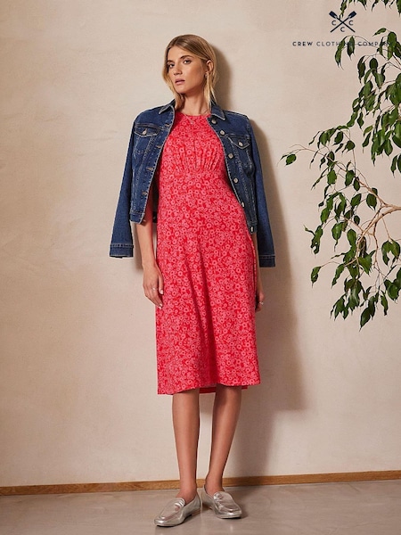Crew Clothing Jenna Printed Scoop Neck Jersey Dress (B00560) | €35