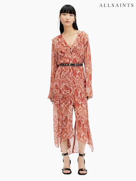 AllSaints Red Liana Waimea Dress (B00598) | €121