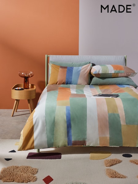 MADE.COM Multi Alonzo 180 Thread Count Duvet Cover and Pillowcase Set (B00686) | €47 - €89