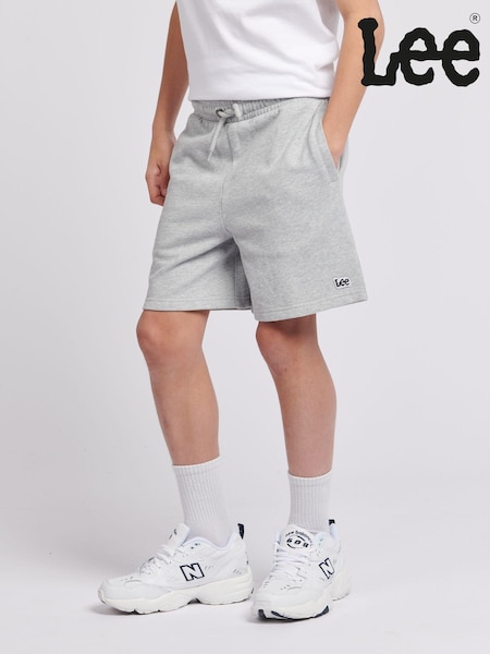 Lee Grey Boys 100% Cotton Badge Shorts (B00763) | ₪126 - ₪151