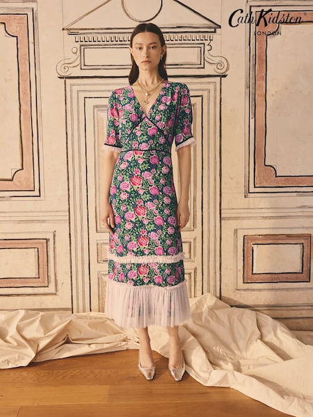 Cath Kidston Green Roses Tea Dress (B00766) | 668 QAR