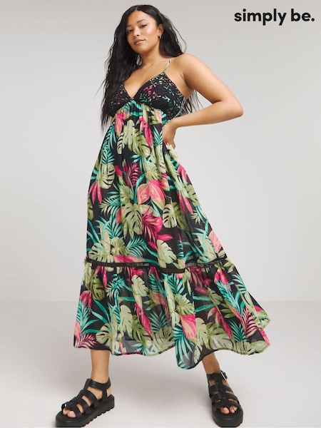 Simply Be Floral Print Maxi Beach Dress (B00937) | 151 LEI
