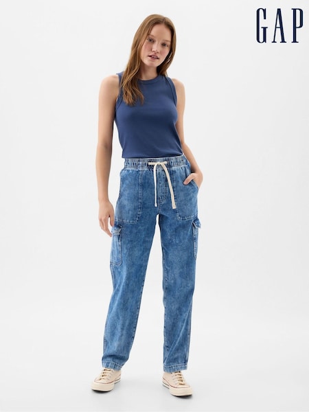 Gap Blue Mid Rise Easy Cargo Jeans (B00938) | €12.50