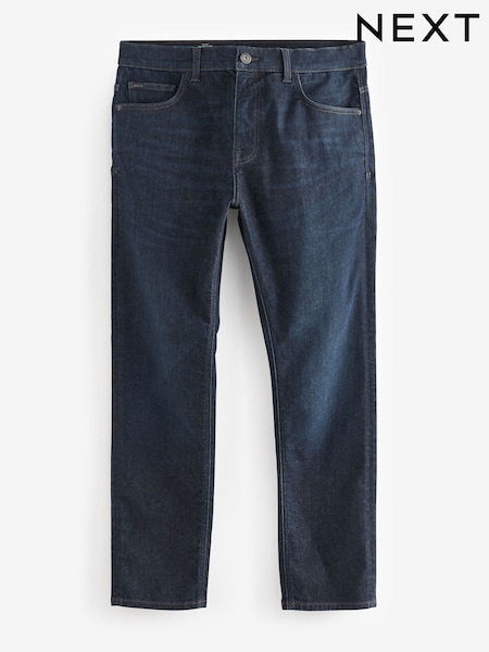Blue Indigo Rinse Slim Fit Vintage Wash Denim Jeans (B01018) | 74 QAR