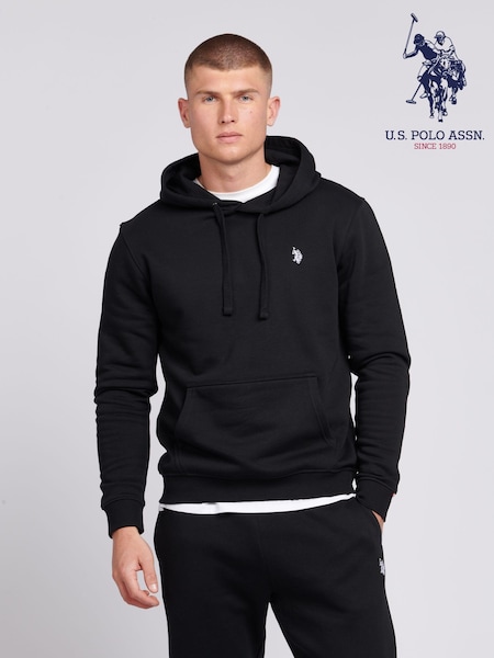 Negru - U.S. Polo Assn. Mens Classic Fit 100% Cotton Double Horsemen Hanorac cu glugă (B01386) | 484 LEI