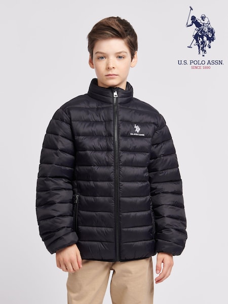 U.S. Polo Assn. Black Lightweight Boys Bound Quilted Jacket (B01498) | ₪327 - ₪392