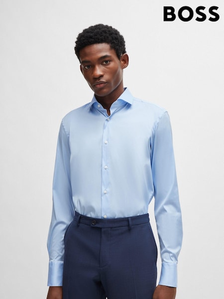 BOSS Blue Slim-Fit Easy Iron Cotton Poplin Shirt (B01550) | €79