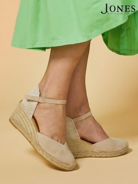 Jones Bootmaker Gold Rosina Leather Espadrilles (B01877) | €56