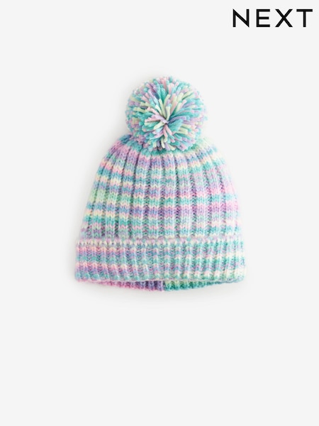 Blue/Green Ombre Pom Beanie Hat (3-16yrs) (B01881) | AED25 - AED35