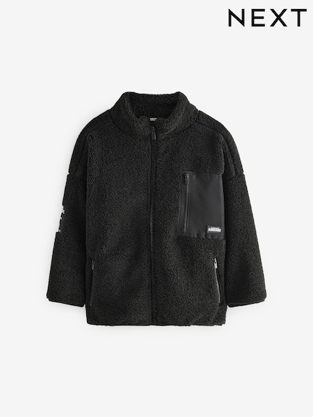 Black Zip Through Borg Fleece (3-16yrs) (B02022) | BGN 80 - BGN 97