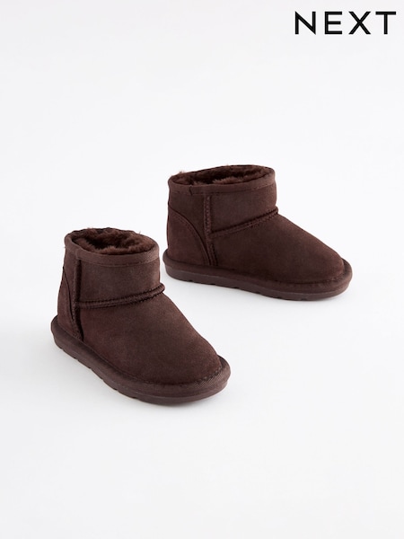 Brown Mini Suede Pull On Ankle Boots (B02060) | €23 - €29