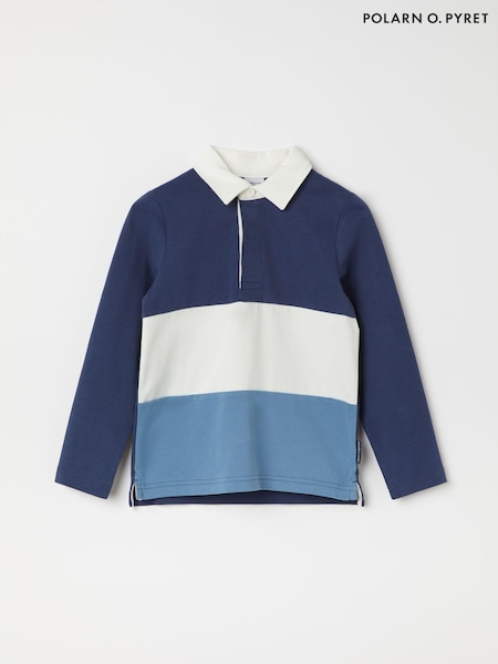 Polarn O. Pyret Blue Organic Striped Rugby Shirt (B02094) | €18.50