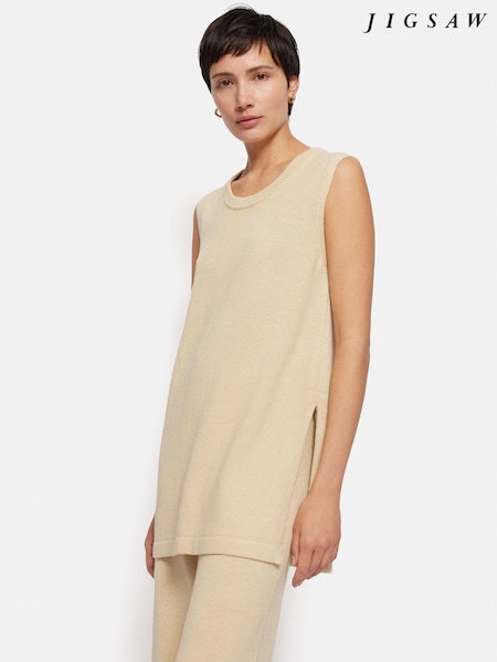 Jigsaw Cream Linen Cotton Knitted Tunic (B02105) | €54