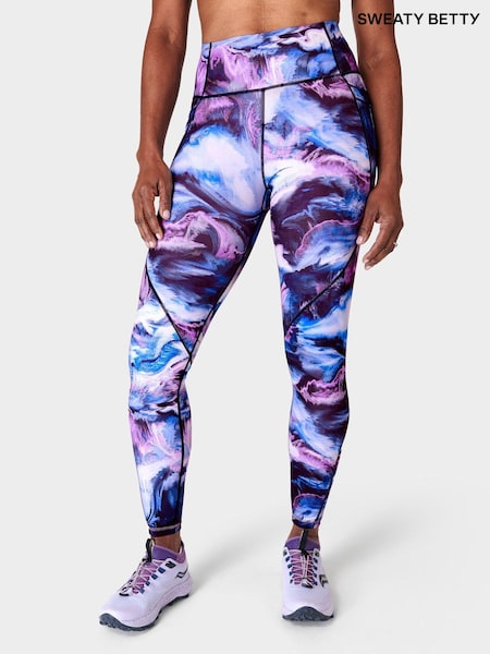 Sweaty Betty Blue Virtual Landscape Print Full Length Power Pro Workout Leggings (B02155) | €125