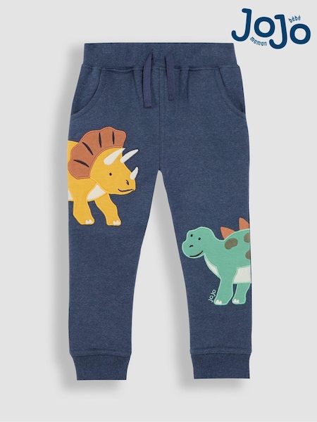 JoJo Maman Bébé Indigo Blue Dinosaur Appliqué Pet in Pocket Joggers (B02198) | €34