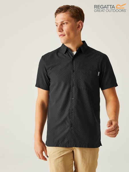 Regatta Black Mens Mindano IX Short Sleeve Shirt (B02202) | €46