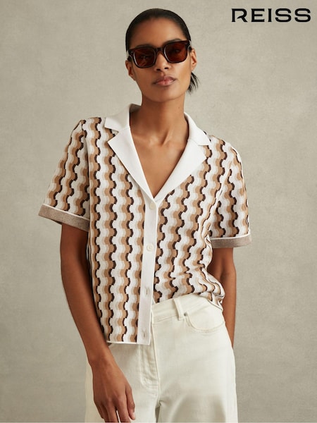 Reiss Rust/White Nessa Polo Shirt (B02217) | €70