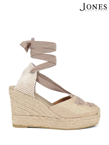 Aur - Espadrile de soare cu detaliu Dantelă Jones Bootmaker Rosabelle (B02226) | 318 LEI