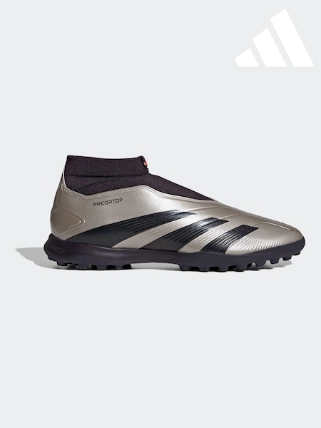 adidas Silver/Black Predator League Laceless Turf Football Boots (B02290) | €122