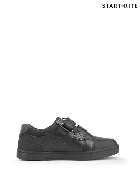 Start-Rite Spider Web Black Leather Double Rip Tape School Shoes (B02692) | 310 zł