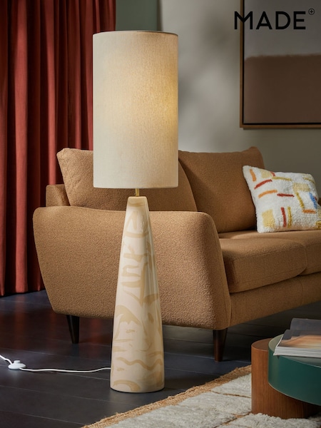 MADE.COM Cream Vince Ceramic Floor Lamp (B02693) | €243