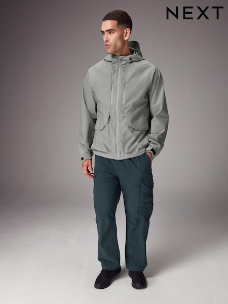 Teal Blue Relaxed Fit Tech Utility Pocket Cargo Trousers (B02718) | €46