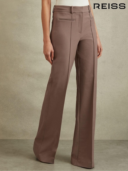 Maro neutru - Pantaloni evazați cu talie înaltă Reiss Claude (B02742) | 1,238 LEI