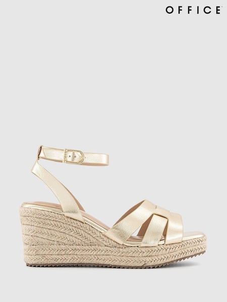 Office Metallic Marta Weave Espadrille Wedge Sandals (B02842) | €19