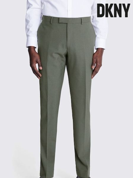 DKNY Sage Green Slim Fit Suit - Trousers (B02852) | kr1 856