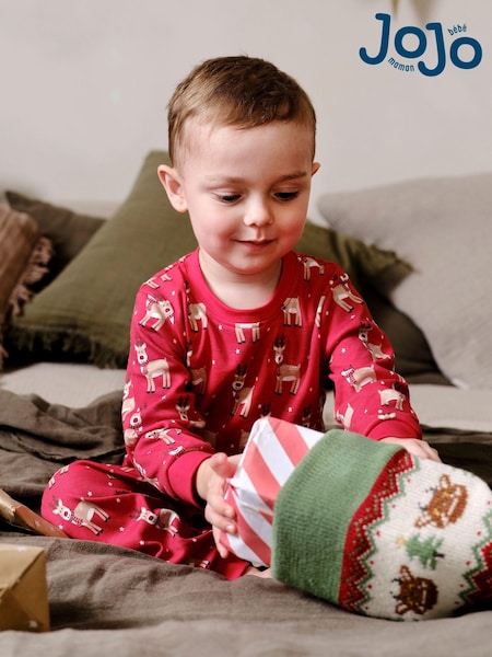Jojo Maman Bébé Christmas Jersey Pyjamas (B02879) | €36