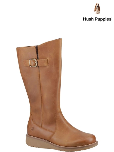 Hush Puppies Luna Long Brown Boots (B02954) | €82