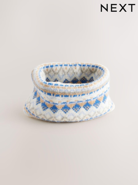 Blue/Ecru Snood Scarf (3-16yrs) (B02978) | AED20 - AED28