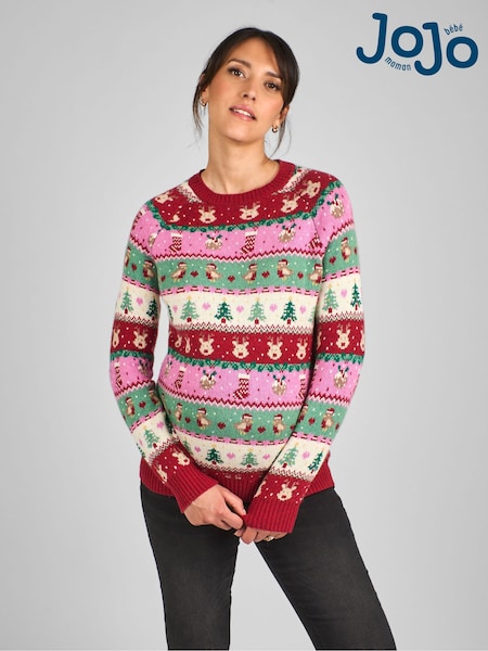 Jojo Maman Bébé Festive Friends Fair Isle Pattern Jumper (B04004) | €68