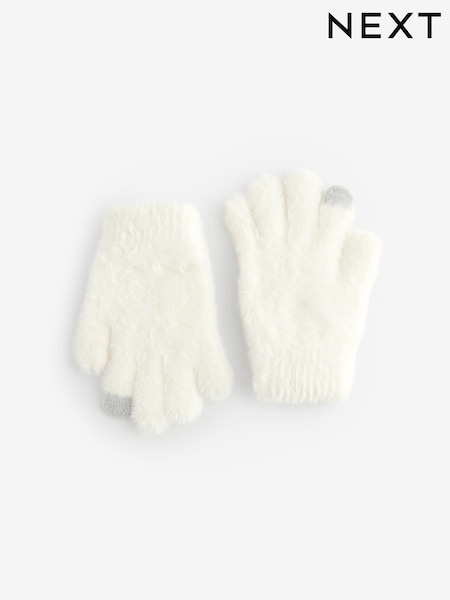 Ecru wit - Pluizige handschoenen (3-16jaar) (B04133) | € 6 - € 11