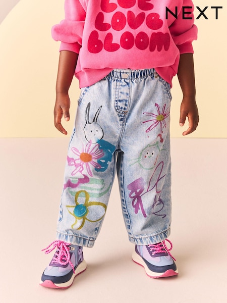 Denim 100% Cotton Graffiti Print Jeans (3mths-7yrs) (B04177) | €10 - €12.50