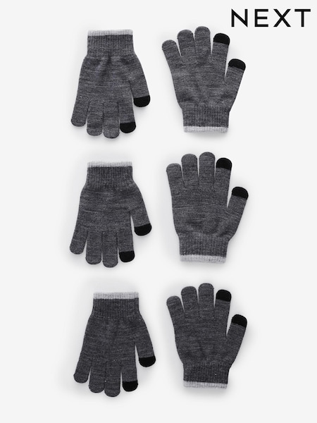 Charcoal Grey Magic Gloves 3 Pack (3-16yrs) (B04357) | $10 - $13