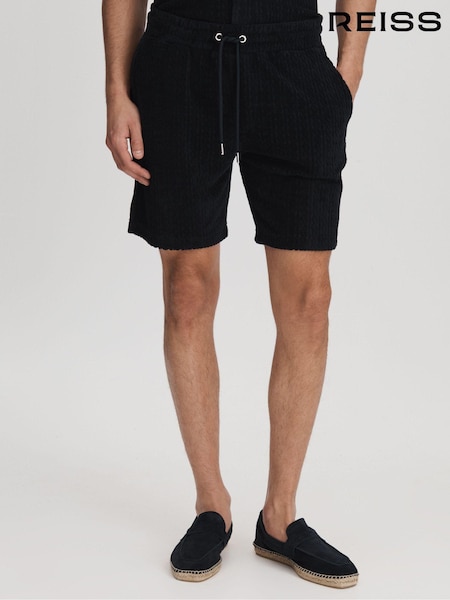 Reiss Navy Vulcan Towelling Drawstring Shorts (B04402) | €55