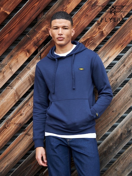 כחול  - Flyers Mens Classic Fit Hoodie (B04542) | ‏251‏₪